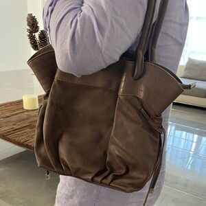 Elegant Brown Leather Tote Bag